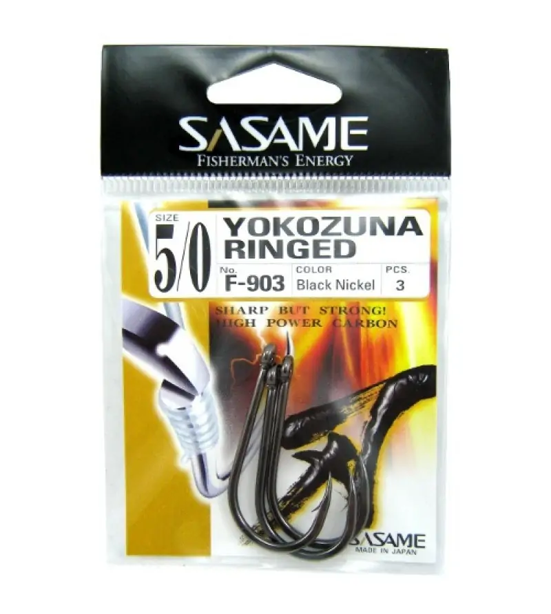 SASAME HOOKS F-903 YOKOZUNA RINGED BLACK NICKEL