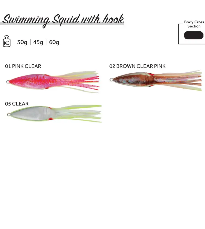 SEA FALCON SWIMMING SQUID W/HOOK Sea Falcon SEA FALCON SWIMMING SQUID W/HOOK Sea Falcon