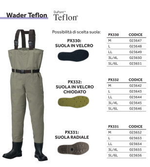 PROX PX332 WADER TEFLON FELT-SPIKE