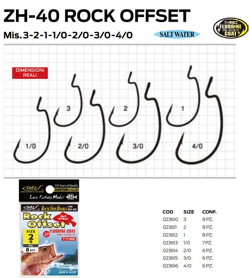 ODZ ZH-40 ROCK OFFSET ODZ Game Fishhook ODZ ZH-40 ROCK OFFSET ODZ Game Fishhook