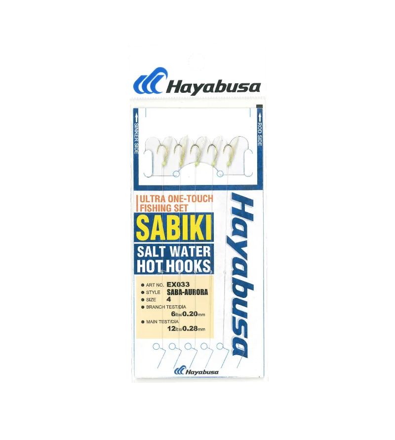 HAYABUSA SABIKI SABA AURORA 5HOOKS EX033 - 4 / 6 lb - 0.20 mm HAYABUSA SABIKI SABA AURORA 5HOOKS EX033 - 4 / 6 lb - 0.20 mm