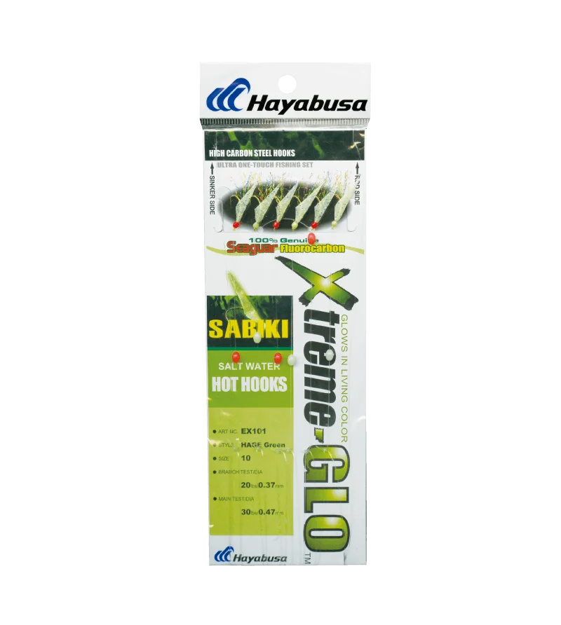 HAYABUSA SABIKI XTREME-GLO HAGE GREEN EX101 - 10 / 20 lb - 0.37 mm HAYABUSA SABIKI XTREME-GLO HAGE GREEN EX101 - 10 / 20 lb - 0.37 mm