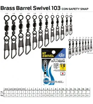 NT BRASS BARREL SWIVEL SAFETY SNAP 103