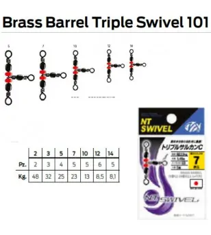 NT BRASS BARREL TRIPLE SWIVEL 101