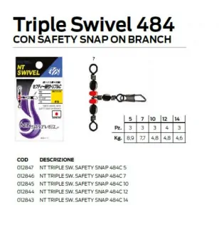 NT TRIPLE SWIVEL SAFETY SNAP 484